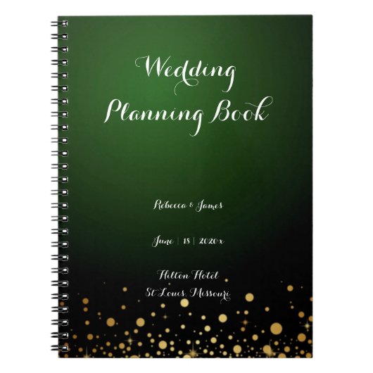 emerald green bruiloft planning gastboek notitieboek (Voorkant)