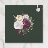 Emerald Green Burgundy Peonies Welcome Gift Label (Achterkant)