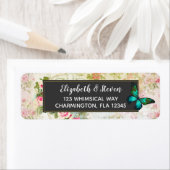 Emerald Green Butterfly op Chic  Collage Etiket (Insitu)