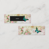 Emerald Green Butterfly op Chic Collage Mini Visitekaartje (Voorkant / Achterkant)