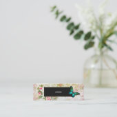 Emerald Green Butterfly op Chic Collage Mini Visitekaartje (Staand voorkant)