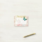 Emerald Green Butterfly op Chic Collage Post-it® Notes (Op bureau)