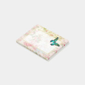 Emerald Green Butterfly op Chic Collage Post-it® Notes (Schuin)