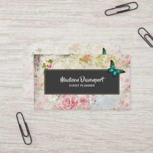 Emerald Green Butterfly op Chic Collage Visitekaartje