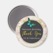 Emerald Green Butterfly op collage Bedankt Magneet (Voorkant / Achterkant)