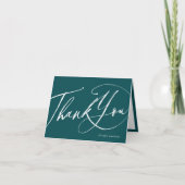 Emerald Green-Calligraphy-Stylish-folded-Business Bedankkaart (Voorkant)