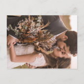 Emerald Green Calligraphy Virtual Wedding Uitnodiging Briefkaart (Achterkant)