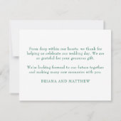 Emerald Green Carte de remerciements (Dos)