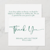 Emerald Green Carte de remerciements (Devant / Derrière)