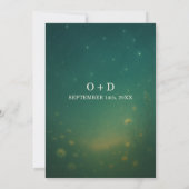 Emerald Green Celestial Meadow Wedding Kaart (Achterkant)