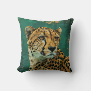 Emerald Green Cheetah Maximalistisch Decor Kussen