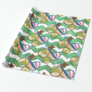 Emerald Green Chevron Baby shower Cadeaupapier