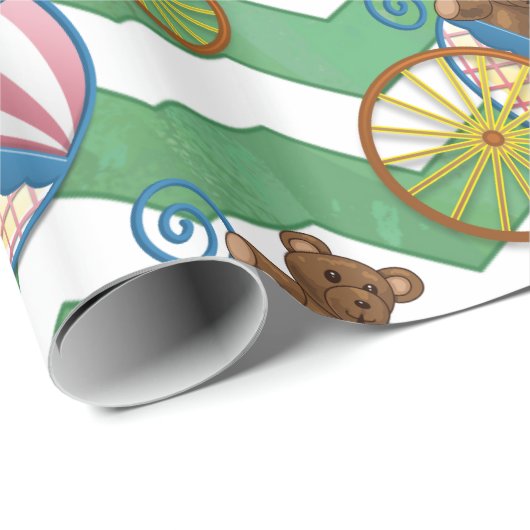 Emerald Green Chevron Baby shower Cadeaupapier (Rol Hoek)