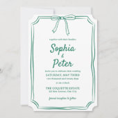 Emerald Green Chic met de hand getekend boog Tijdl Kaart (Voorkant)