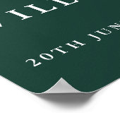 Emerald Green Chinoiserie Mariage Affiche de bienv (Coin)