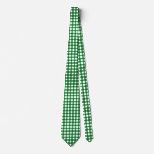 Emerald Green Classic Gingham Check Pattern Stropdas (Voorkant)
