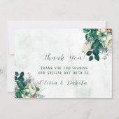 Emerald Green Cream Florals Merci Cartes (Devant)