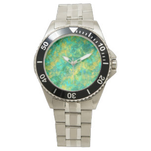 Emerald Green Crumpled Texture Horloge