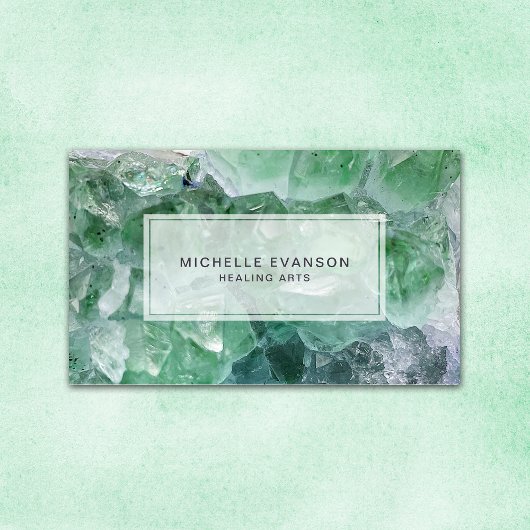 Emerald Green Crystal Carte de visite des Arts de 