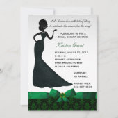 Emerald Green Damask Bridal Shower Uitnodiging (Voorkant)