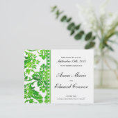 Emerald Green  Damask Lace Save the Date (Staand voorkant)