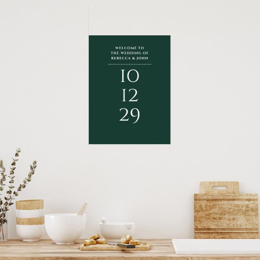Emerald Green Date spéciale Mariage Affiche de bie (Cuisine)