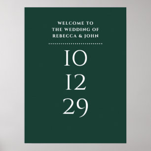 Emerald Green Date spéciale Mariage Affiche de bie