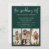 Emerald Green: De bruiloft van de minimalistische  Kaart (Voorkant)