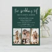 Emerald Green: De bruiloft van de minimalistische  Kaart (Staand voorkant)