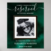 Emerald Green Deceased Reserved Seat Sign  Poster (Voorkant)
