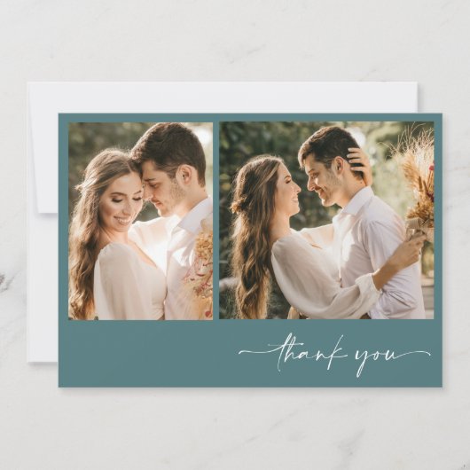 Emerald Green Deux Mariage photo Merci (Devant)