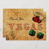 emerald green dice Vegas Bedankt Kaart (Voorkant / Achterkant)