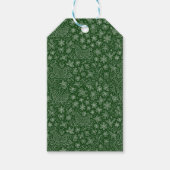 Emerald Green Doodle Christmas Sleigh Pattern Cadeaulabel (Voorkant)