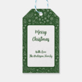 Emerald Green Doodle Christmas Sleigh Pattern Cadeaulabel (Achterkant)