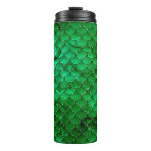 Emerald Green Dragon Scale Pattern Thermosbeker
