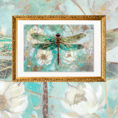 Emerald Green Dragonfly  Bloemen Decoupage Tissuepapier