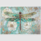Emerald Green Dragonfly  Bloemen Decoupage Tissuepapier (Voorkant)