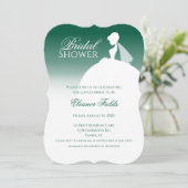 Emerald Green Dress Silhouette Vrijgezellenfeest Kaart (Staand voorkant)