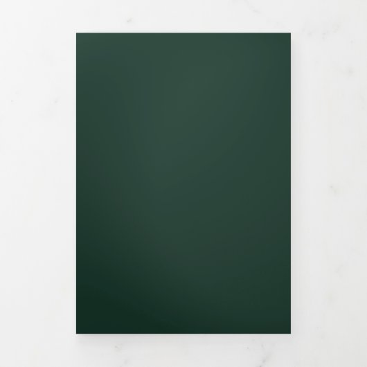 Emerald green Drivoudig Letter Fold Program Drieluik Programma (Cover)