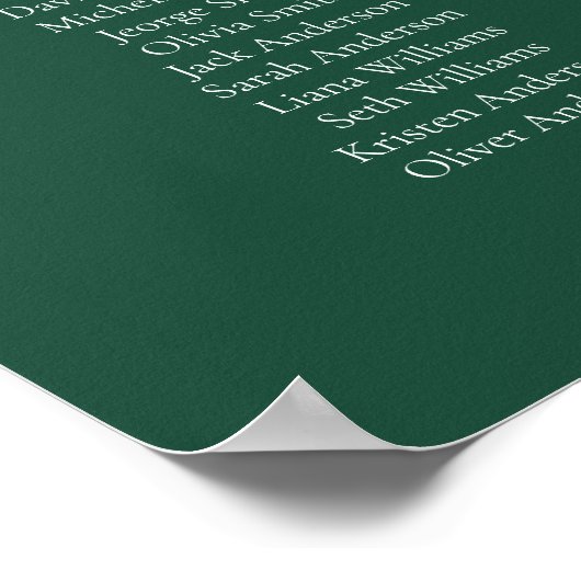 Emerald Green Elegant 16 table Tableau de siège (Coin)