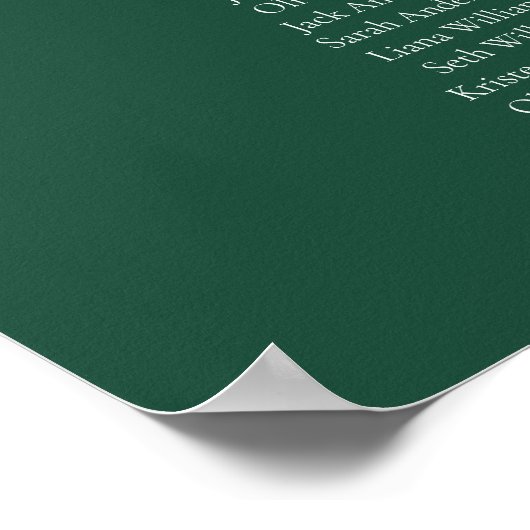 Emerald Green Elegant 19 tables Tableau de siège (Coin)