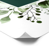 Emerald Green Elegant Floral Mariage Affiche de bi (Coin)