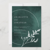 Emerald Green Elegant Greenery Wedding Kaart (Voorkant)