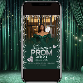 Emerald Green Elegant Prom Send-Off Invitation