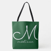 Emerald Green Elegant Sac fourre-tout Avec Son Nom (Devant)