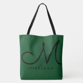 Emerald Green Elegant Sac fourre-tout Avec Son Nom (Dos)
