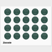 Emerald Green Elegant Script Wedding Dank u Ronde Sticker (Vel)