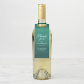 Emerald green elegant simpele bruiloft bedankt flessenhanger (Op fles)