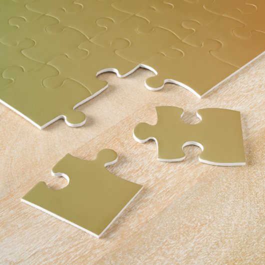 Emerald Green en Burnt Oranje Gradient Puzzle Legpuzzel (Zijkant)