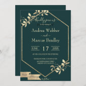 Emerald Green en Champagne Kaart (Voorkant / Achterkant)